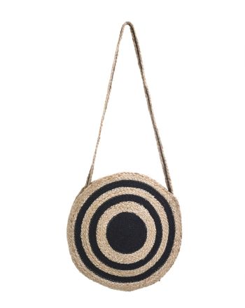 ΤΣΑΝΤΑ ΨΑΘΙΝΗ ΣΤΡΟΓΓΥΛΗ ΜΑΥΡΗ 40X3X40/80 (20%COTTON 80%JUTE)